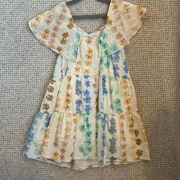 ZARA Kids | Sea Green | FLORAL DRESS - Picture 2 of 4